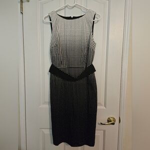 Ann Taylor Black And White Patterned Dress Petite Size 6